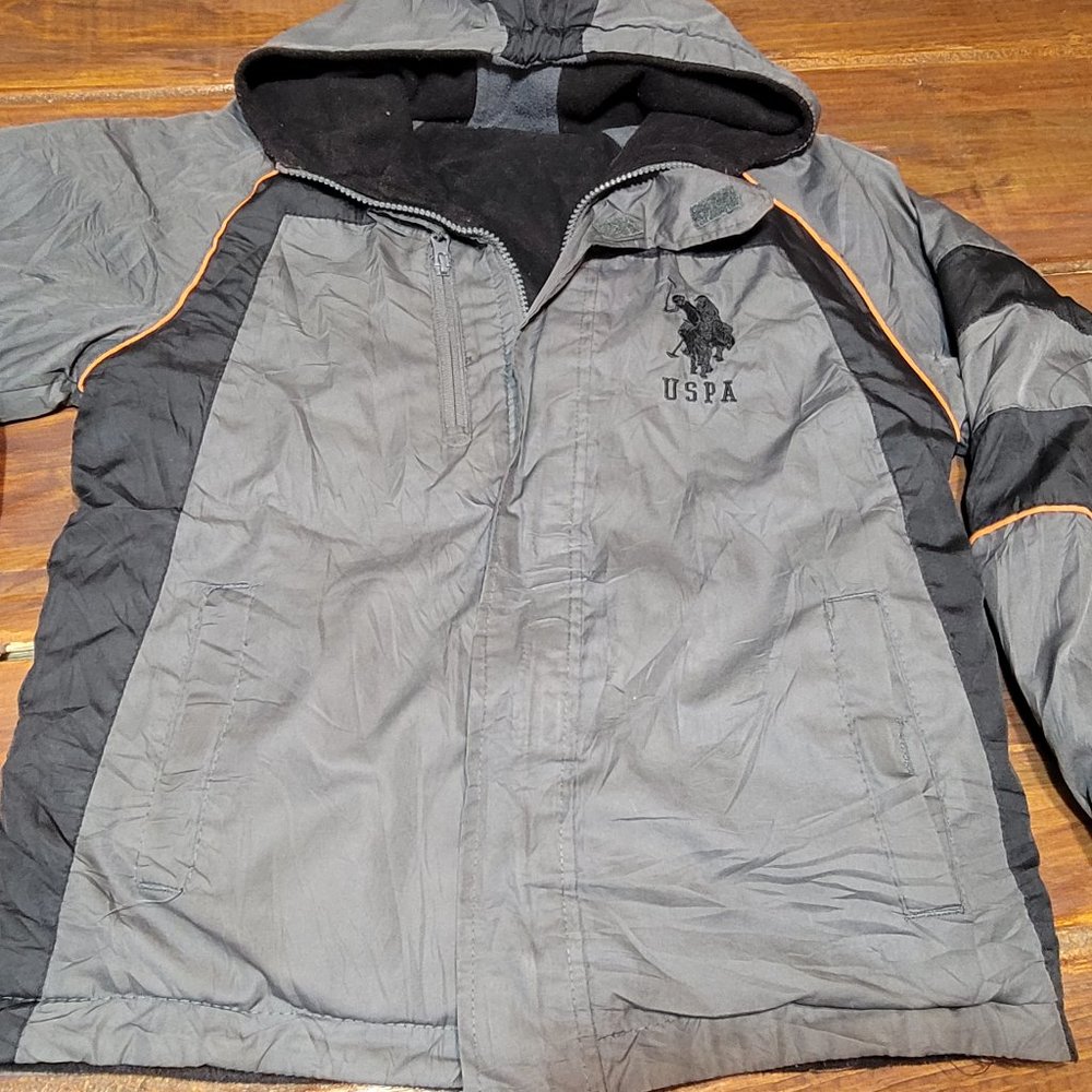 U.S. Polo Assn. Gray and Black Reversible Jacket - Boys 12
